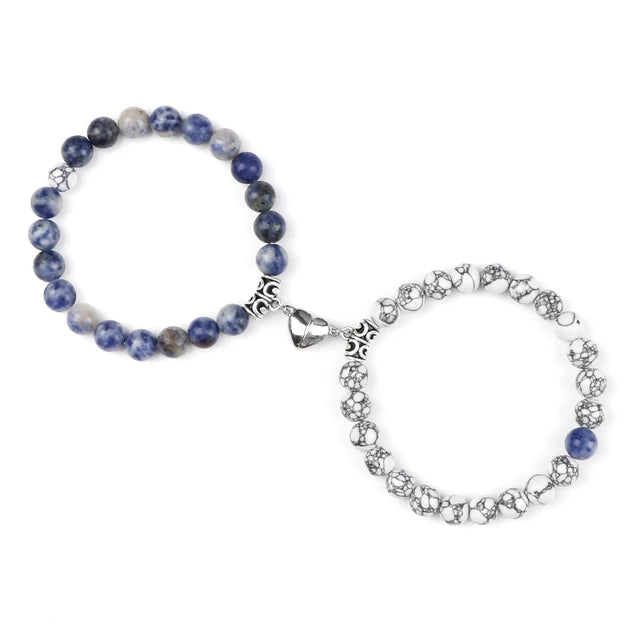 2-Piece Natural Stone Bead Bracelet Set