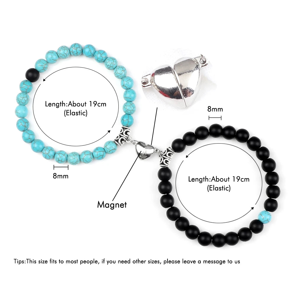 2-Piece Natural Stone Bead Bracelet Set