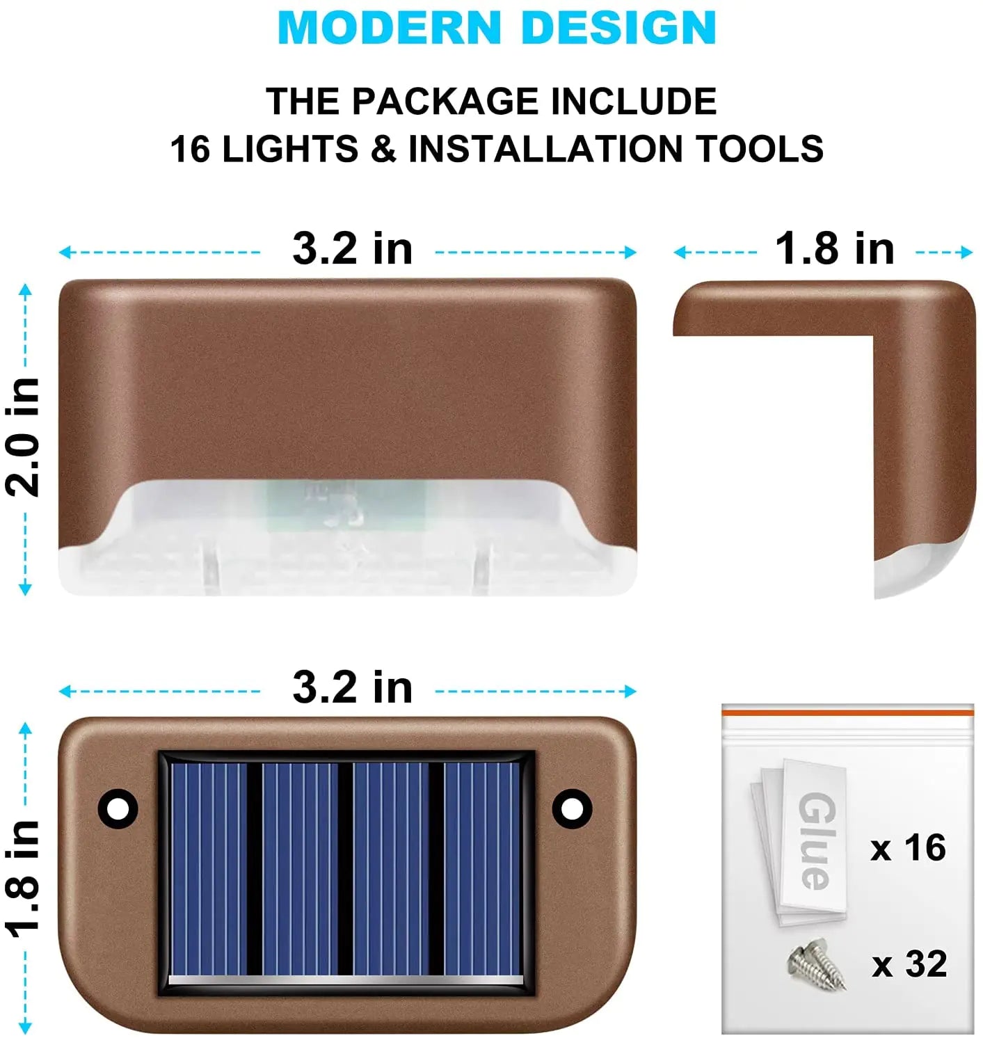 Waterproof Solar Deck  Step Lights