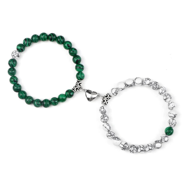 2-Piece Natural Stone Bead Bracelet Set