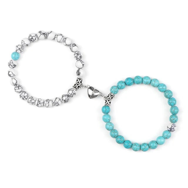 2-Piece Natural Stone Bead Bracelet Set